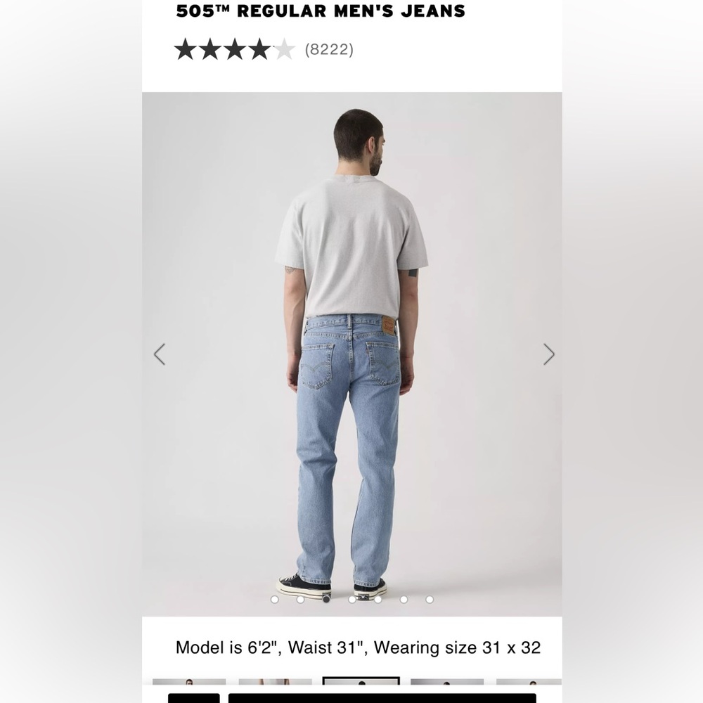 Men Light Blue Jeans Levi’s 505 - Picture 2 of 8
